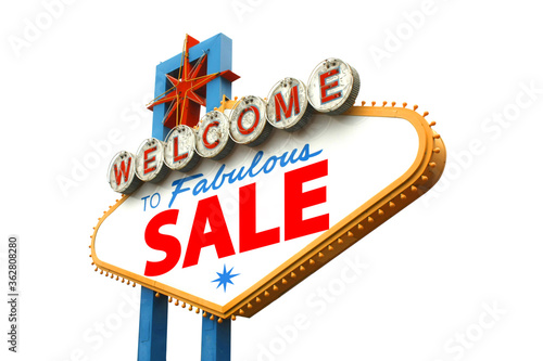 Welcome to fabulous sale on white background © Brad Pict