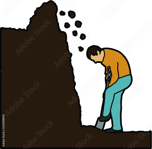 Man digging a trench