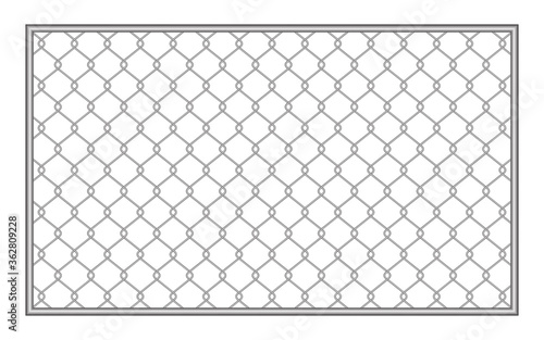 metal fence wire mesh isolated on white background, net fence silver steel, mesh silver object illustration, iron barbed wire frame