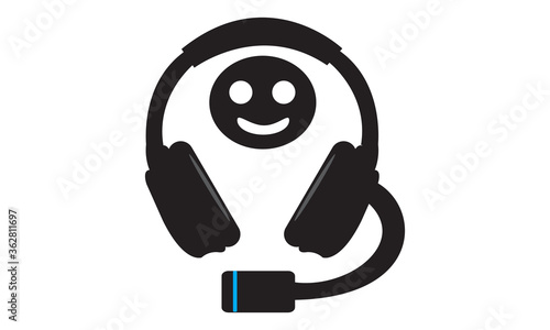 Customer helpline icon. vector graphics 
