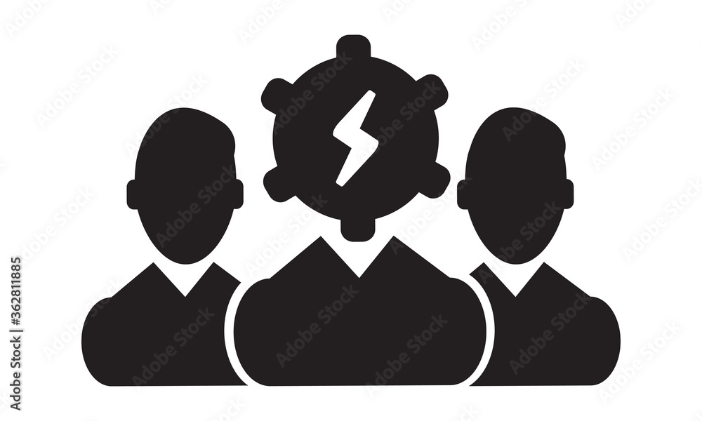 Obraz premium Creative teamwork icon. vector graphics