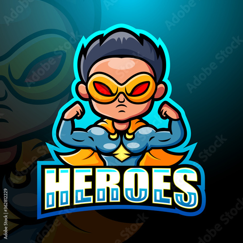 Superhero mascot esport logo design