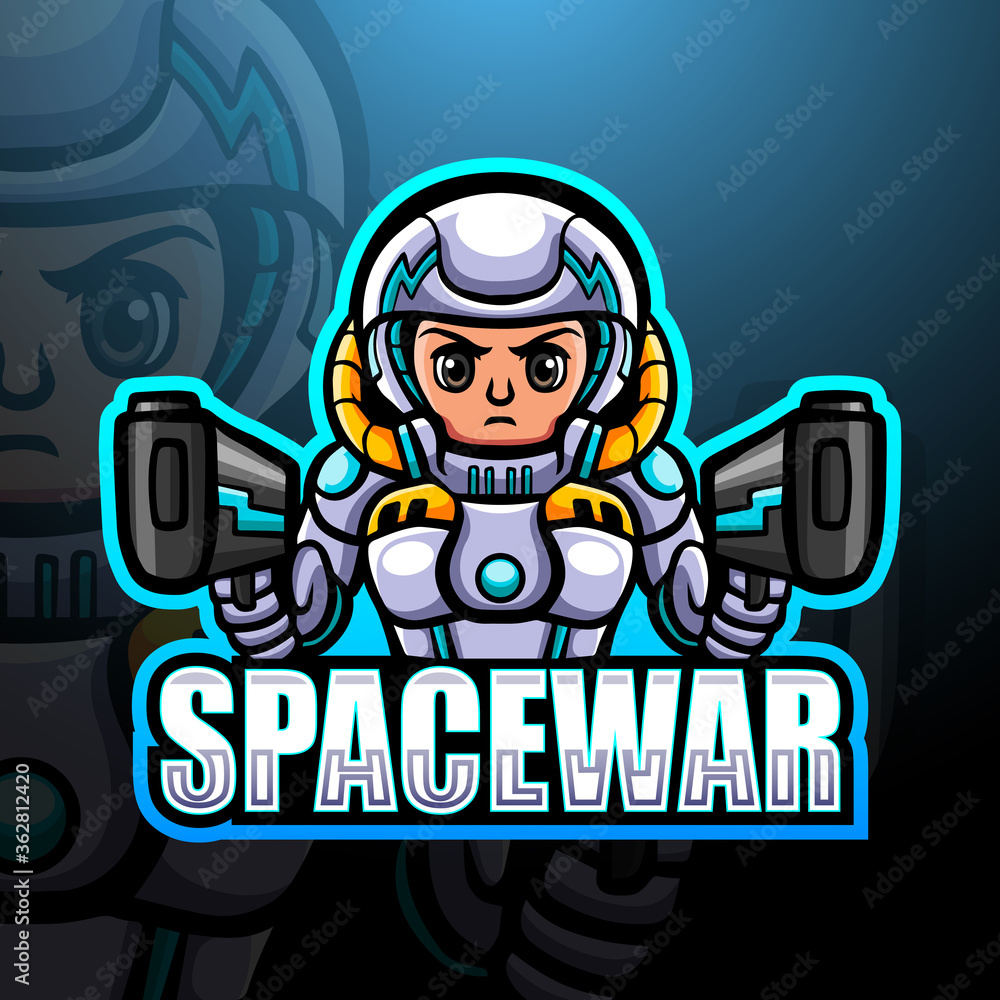 Space war man mascot esport logo design Space war man mascot esport logo design