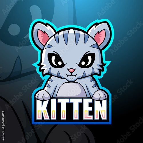 Kitten mascot esport logo design