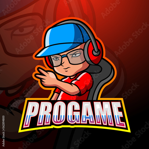Pro gamer mascot esport logo design