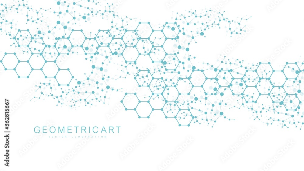 custom made wallpaper toronto digitalHexagonal abstract background. Big Data Visualization. Global network connection. Medical, technology, science background. Vector illustration.