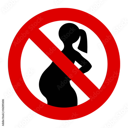 Forbidden to pregnant women vector sign