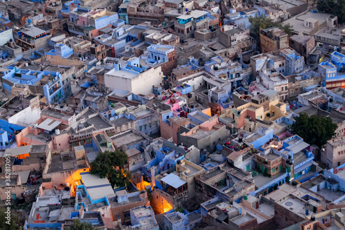 A close look of houses in Blue City - Jodhpur seen from Mehranga