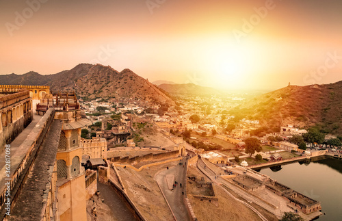 Canvas Print A Panoramic view of Surroundings from Amer fort