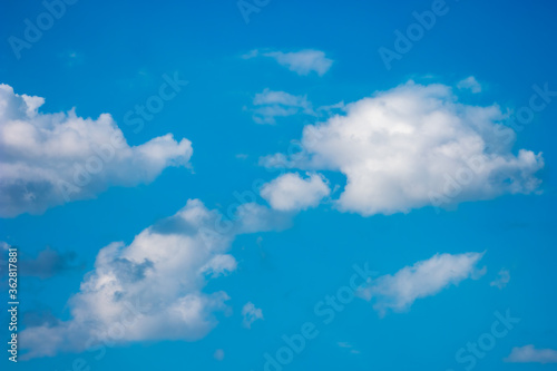 White clouds on blue sky background