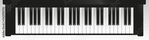 Vector illustration. Piano. Top view.