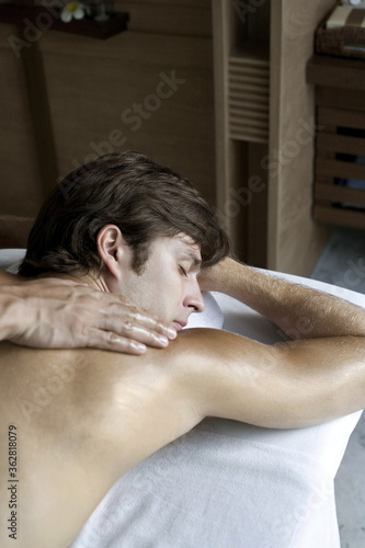 Man enjoying a body massage