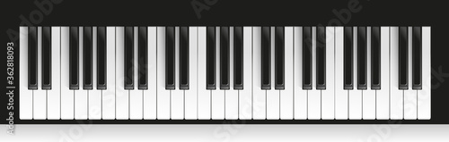 Vector illustration. Piano. Top view.