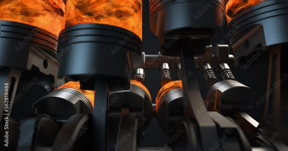 Powerful V8 Engine Starts Slow Then Speeds Up With Ignitions And ...