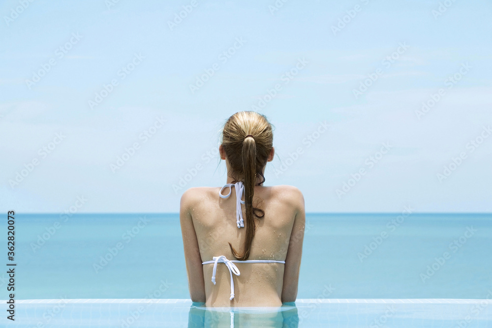 Woman in the swimming pool Woman in the swimming pool