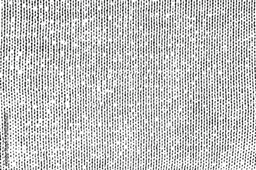 Monochrome background of a knitted fabric with spots, noise and grain. Overlay template. Vector illustration