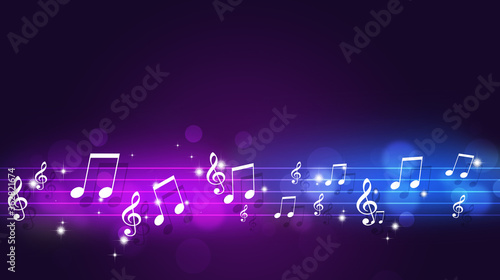 bright music notes poster photo