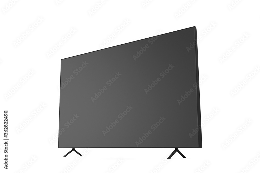 Large flat-screen TV with blank screen isolated on white background Large flat-screen TV with blank screen isolated on white background