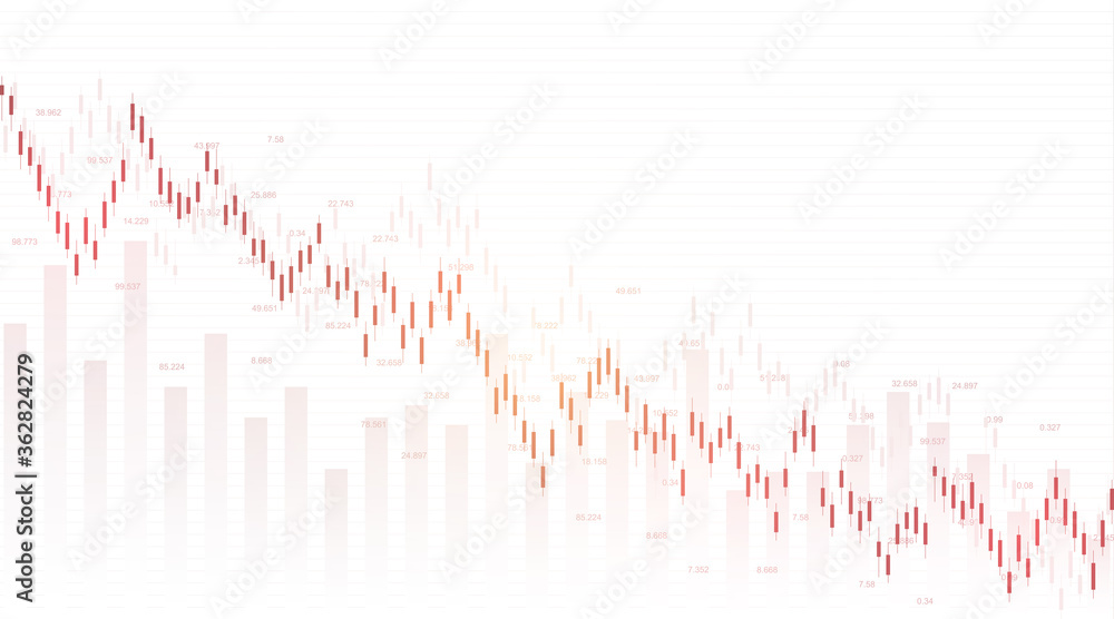 Forex stock market exchange background. Financial web banner template for Forex trading graph chart. Forex trading indicators on white background, vector illustration