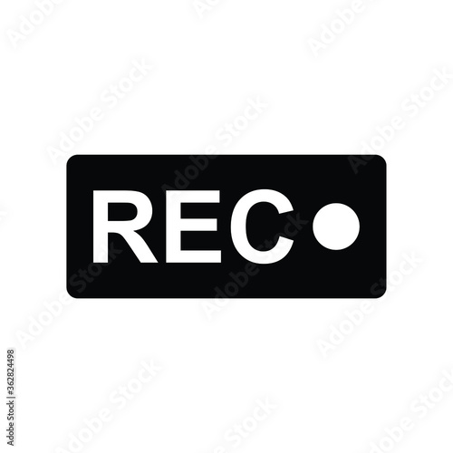 rec icon - black vector