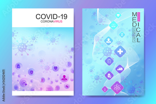 Modern Health care cover template design for a report and medical brochure design, flyer, leaflets for printing presentation. Healthcare cover template science design vector illustration