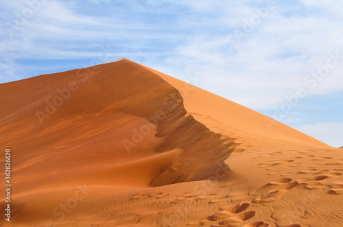 Orange color sand Dune in Namib Desert, Namibia, Africa landscape