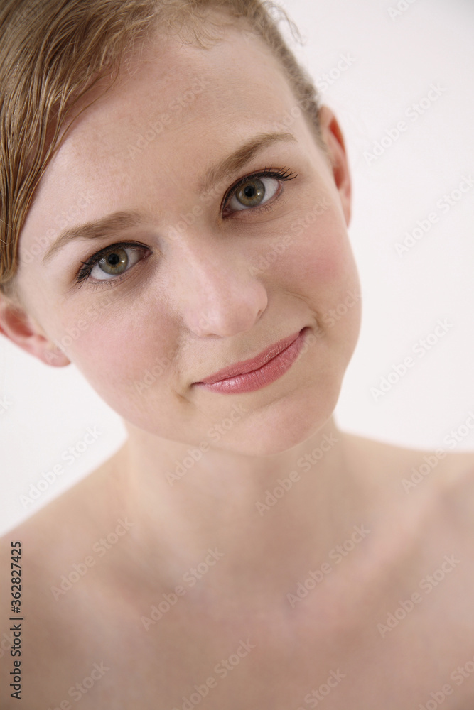 Woman smiling at the camera Woman smiling at the camera