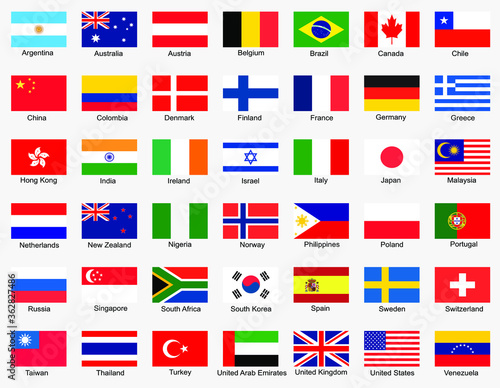 flags of the world vector