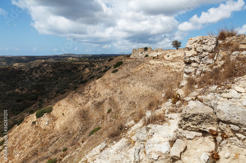 View to the castle of Antimachia village in Kos island Greece