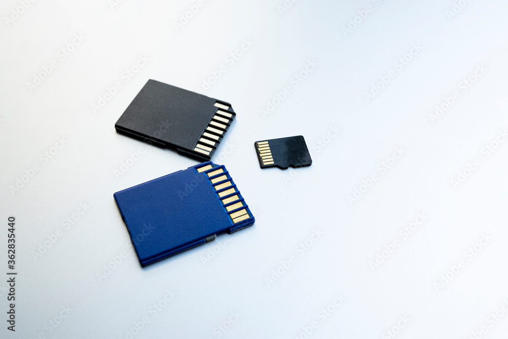 memory cards on white background.. memory cards on white background..