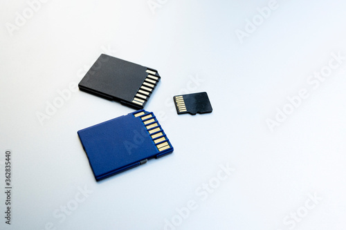 memory cards on white background..