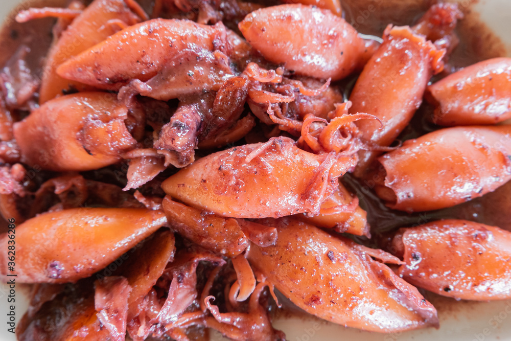 Sweet Boiled Squid,the famous traditional food of Southern Thailand Sweet Boiled Squid,the famous traditional food of Southern Thailand