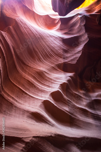 The red rock and light in Antelope Canyon, Page, Arizona.