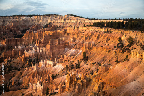 The sunrise view of Bryce Canyon, at insperation point, in Utah.
