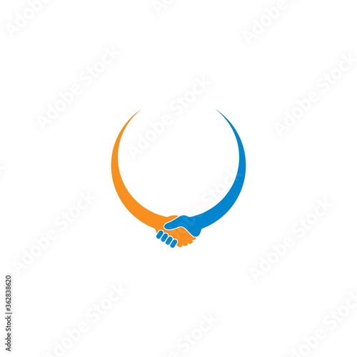 simple handshake logo vector icon illustration
