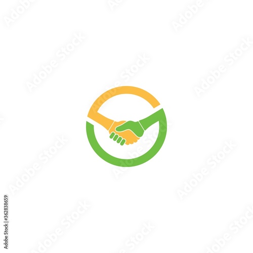 simple handshake logo vector icon illustration