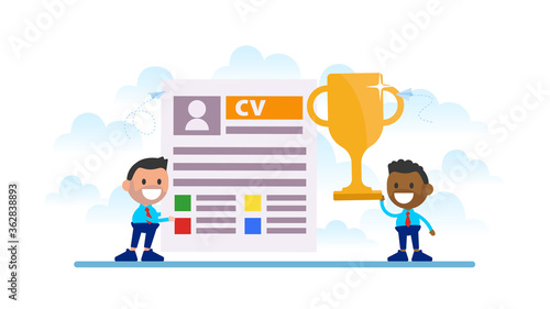 Competitive business CV resume illustration.
