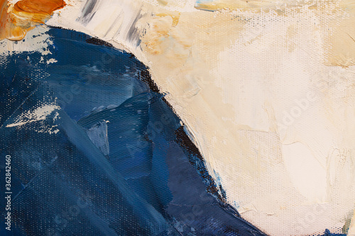 The texture of the canvas, coated with oil paints. Trendy colors, copy space. The concept of a creative atmosphere, artistic events, education, etc.