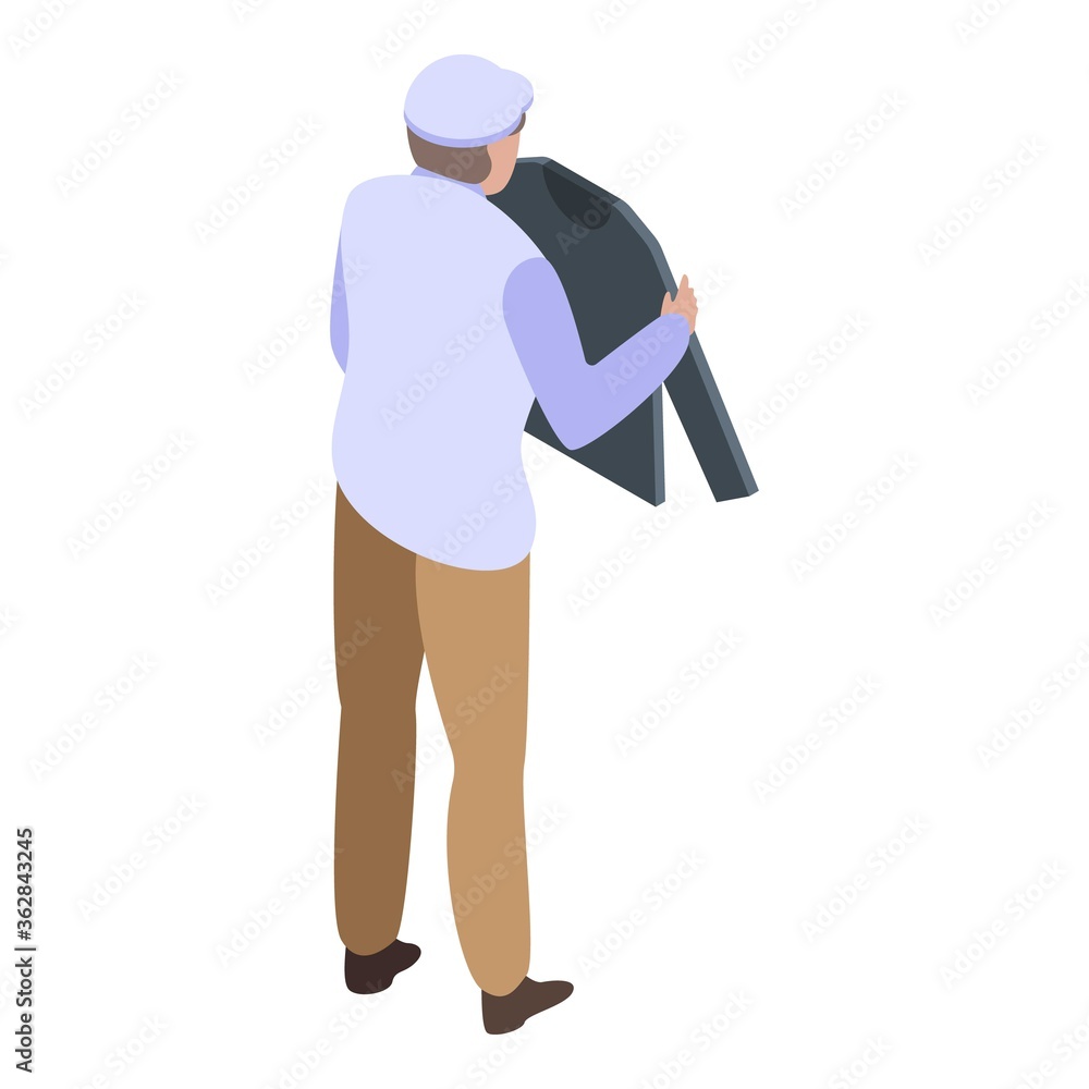 Man take clothes icon. Isometric of man take clothes vector icon for web design isolated on white background Man take clothes icon. Isometric of man take clothes vector icon for web design isolated on white background