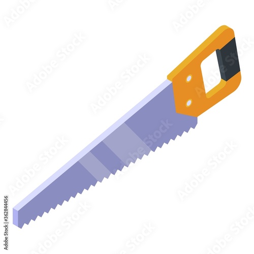 Saw equipment icon. Isometric of saw equipment vector icon for web design isolated on white background