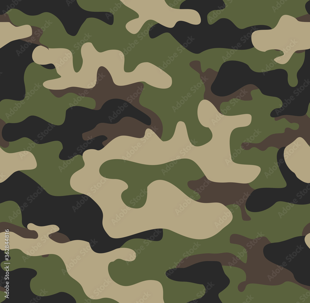Fototapeta premium Camouflage seamless pattern. Army background. Texture. Print