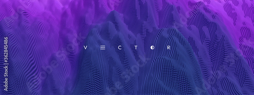 Abstact texture. Background with dynamic particles. 3d vector Illustration.