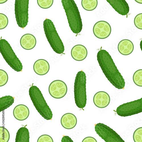 cucumber seamless pattern isolated on white background