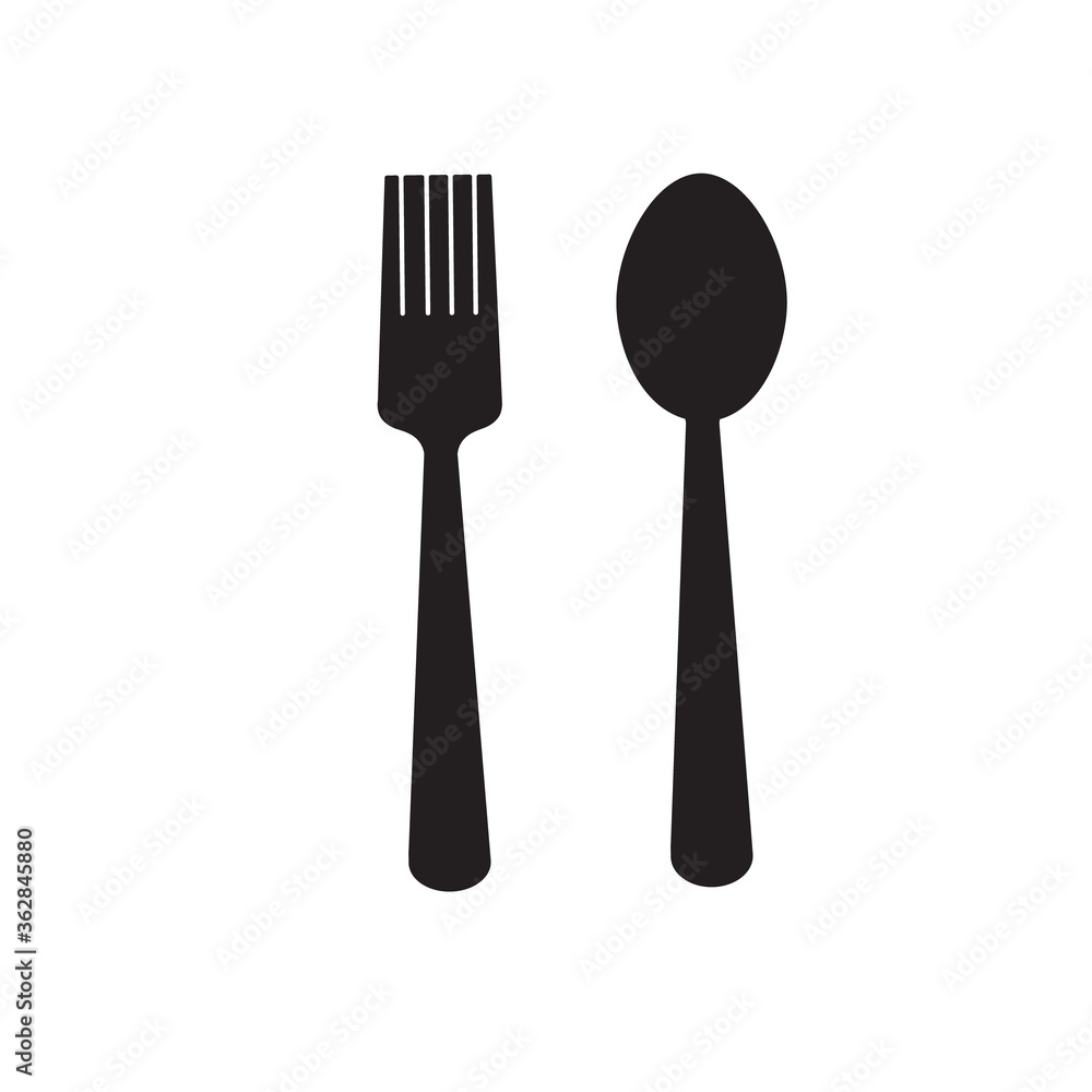 Spoon fork icon vector Spoon fork icon vector