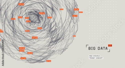 Cluster of communication links. Social media graph background. Connected network of users. Creative big data visualization background.