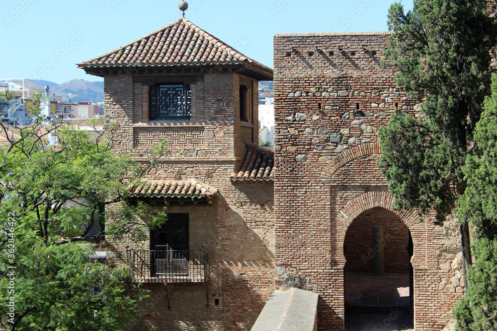 Landscape of the Alcazaba de Málaga, a palatial fortification from the Muslim era