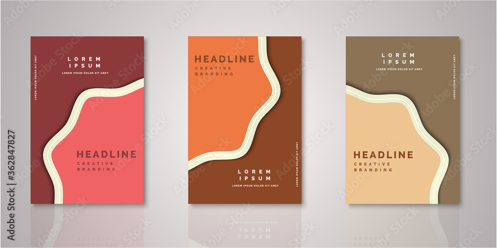 Set of background for covers design paper cut style vector illustration. Set of background for covers design paper cut style vector illustration.