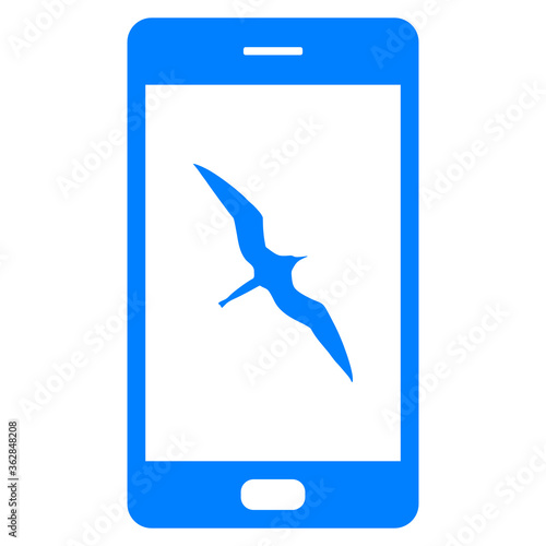 Fregattvogel und Smartphone
