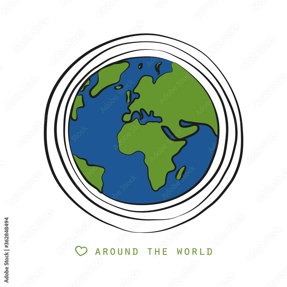 around the world earth icon isolated on white background vector illustration EPS10