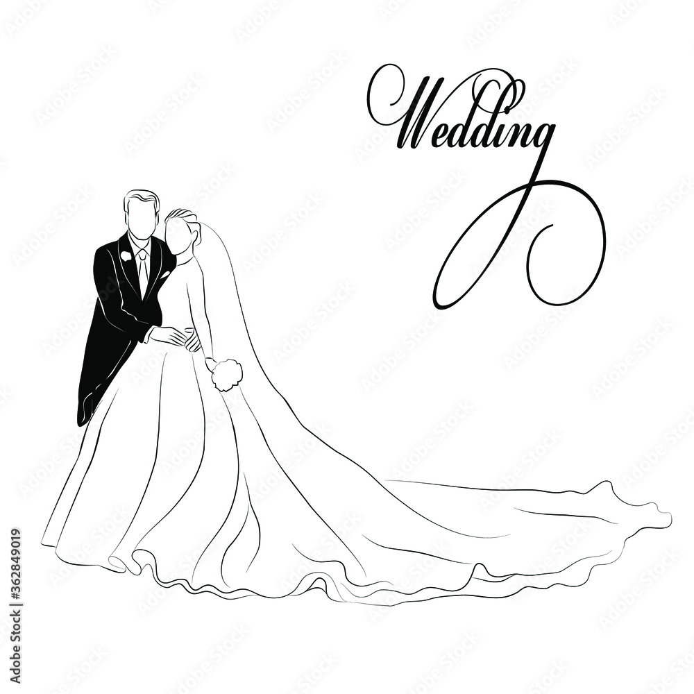Wedding Couple Hd Stock Illustrations – 358 Wedding Couple Hd Stock  Illustrations, Vectors & Clipart - Dreamstime